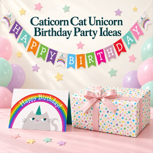Katze Einhorn Mädchen Geburtstag Banner
