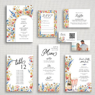 Country Wildblume Hochzeitsempfang Begleitkarte