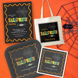 Halloween-Party Niedlich Spione Farbige Typografie Einladung
