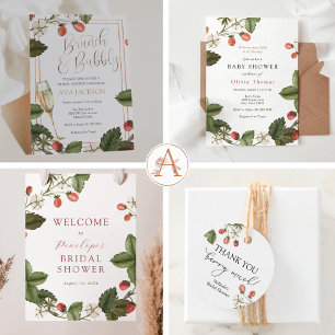 Berry Sweet Strawberry Baby Shower Einladung