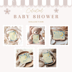 Celestial Moon and Stars Baby Dusche Einladung