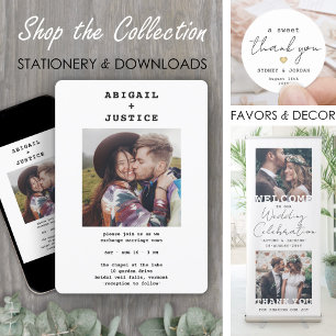 QR RSVP All-in-One Chic Schreibmaschine 2 Foto Hoc Einladung