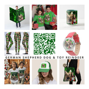 Deutsche Schäferhunde Toy Rentier Grüne Schneefloc Tasche