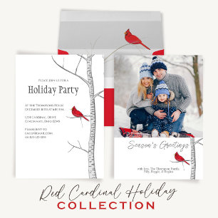 Roter Kardinal Woodland Winterbaum Weihnachten