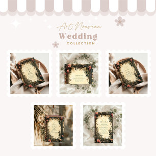 Dark Romance Art Nouveau Wedding Begleitkarte