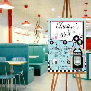 Jedes Alter, 1950er-Jahre Diner zum Geburtstag Einladung