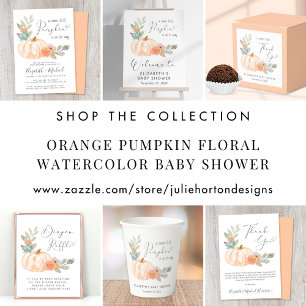 Little Pumpkin Watercolor Virtual Baby Dusche Einladung