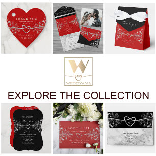 Vintage, elegante Schwarz-Weiß-Hochzeit RSVP Karte