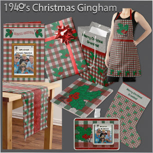 Xmas Gingham 1940 - Personalisiert Tasse
