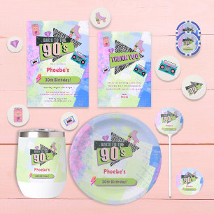 Nostalgisch zurück zur Retro-Geburtstagsparty der  Runder Pappuntersetzer