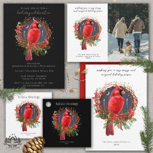 Holiday Blessing Wreath Weihnachten Weihnachten Ka Quadratischer Aufkleber