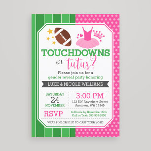 Touchdowns oder Tutus Gender Reveal Party Einladung