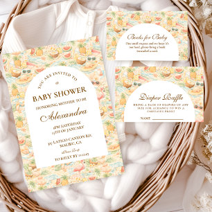 Tropische Tiere in Pastellfarben Serviette