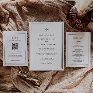 Gertrude Black and White Classic Hochzeit Begleitkarte