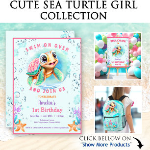 Farbenfrohe Niedliche Happy Sea Turtle Name 1. Geb Geschenkpapier