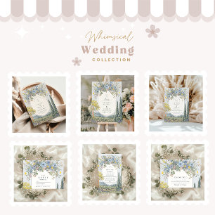 Romantische Wildblume Landschaft Hochzeit Einladung