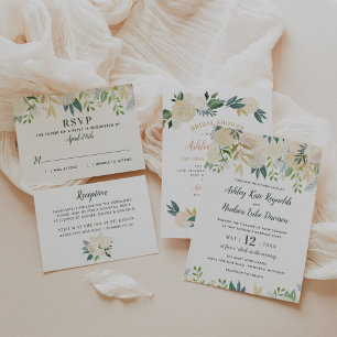 Blush Gold und Green Floral Wedding Brautparty Einladung