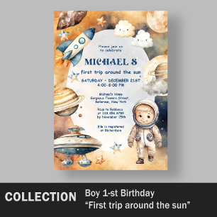 Astronauten Weltraum erste Reise um die Sonne zum  Pappteller