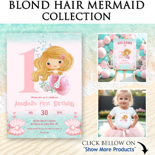 Niedlicher Mermaid Blond Hair Geburtstag Pink Geschenkschachtel