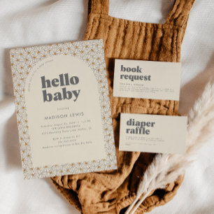 Retro Boho Daisy Baby Shower Tischnummer