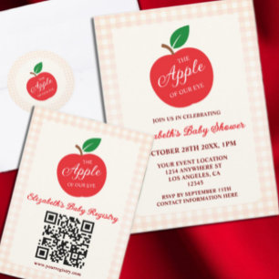 Der Apfel unserer Babydusche Begleitkarte