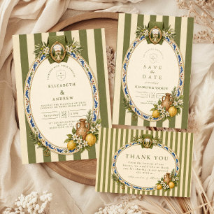 Rustikale italienische Hochzeit Dankeskarte