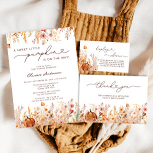 Little Pumpkin Fall Baby Dusche Danke Karte