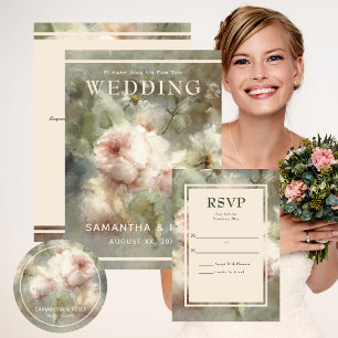 Antike Rose Elegant Weich rosa Wasserfarben Banner