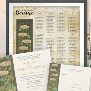 Foto über "Back Art Nouveau Dragonfly Lily Pad" All In One Einladung