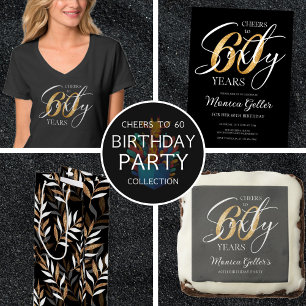 Feiern zu 60   60. Black Gold Glitzer Geburtstag T-Shirt
