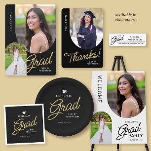 Modernes Arch 2 Foto Grad Party Lila Einladung