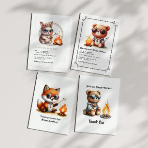 Sonniges Camping "S'more Fun to be One" Einladung