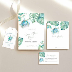 Tropical Sea Turtle Baby Shower Advisor Cards