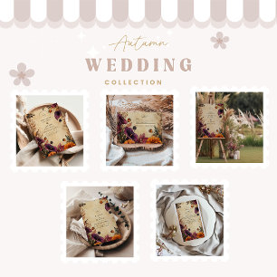 Moody Autumn Floral Wedding Save The Date
