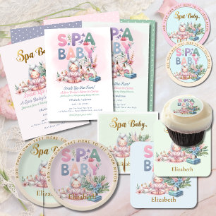 Wellness-Center Baby Dusche - Pamper Day Pastel Sh Einladung