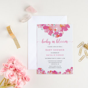 Es ist ein Mädchen Baby in Bloom Baby Dusche Pink  Postkarte