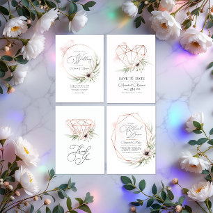 Rustikale Elegance Greenerity & Copper Wedding QR  Einladung