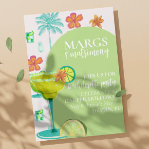 Trendy Margs & Matrimony Junggeselinnen-Abschied Einladung