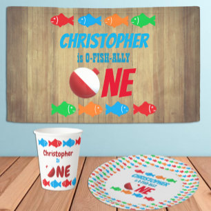 O-Fish-Ally One Fishing 1. Geburtstag Banner