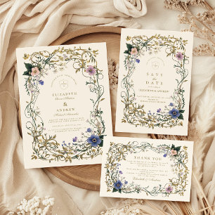 Woodland Fern Wedding Dankeskarte