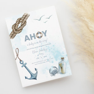 Ahoy! Nautical Baby Shower Invitation Einladung