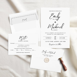 Elegante Calligraphy Save the Date Card Einladung