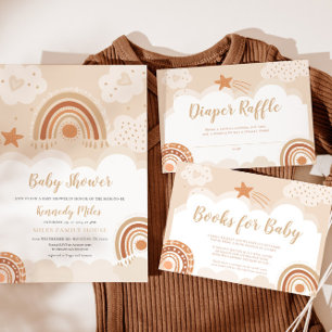 Boho Rainbow Baby Dusche Danke Karte