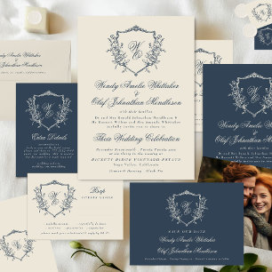 Details zum klassischen Monogramm-Kranz Elegante H Begleitkarte