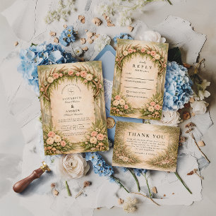 Rustikale Hochzeit mit Geweih und Botanik Save The Date