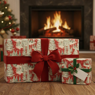 Retro-Weihnachtslandschaft im Vintage-Stil Jumbo-Tasse