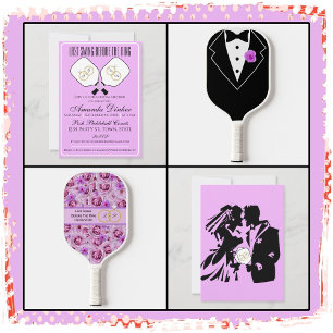 Letztes Swing vor der Ringhochzeit Lavender Lila Pickleball Schläger