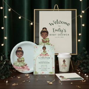 Einladung zur Baby Shower Kleine Prinzessin Frosch