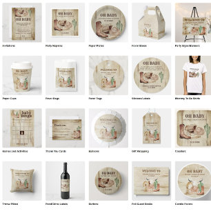 Cowboy-Bücher für Baby mit Holzhutten Begleitkarte