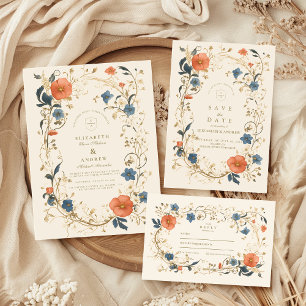 Vintage Blumenfest RSVP Karte